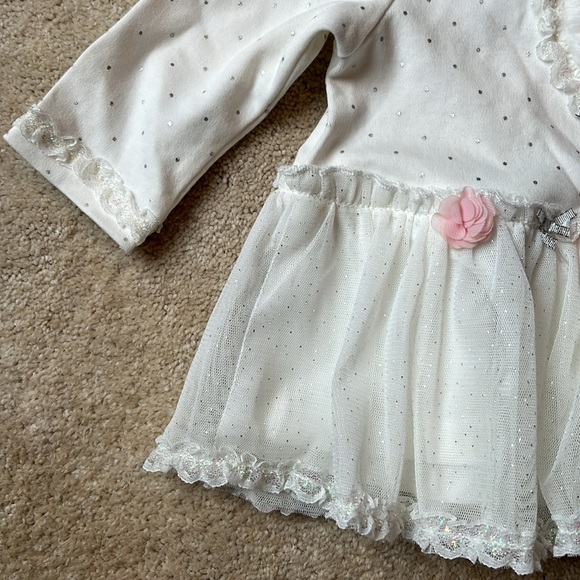 Little Me Sparkly Lace Polka Dot Dress - 9 Months - Picture 2 of 9